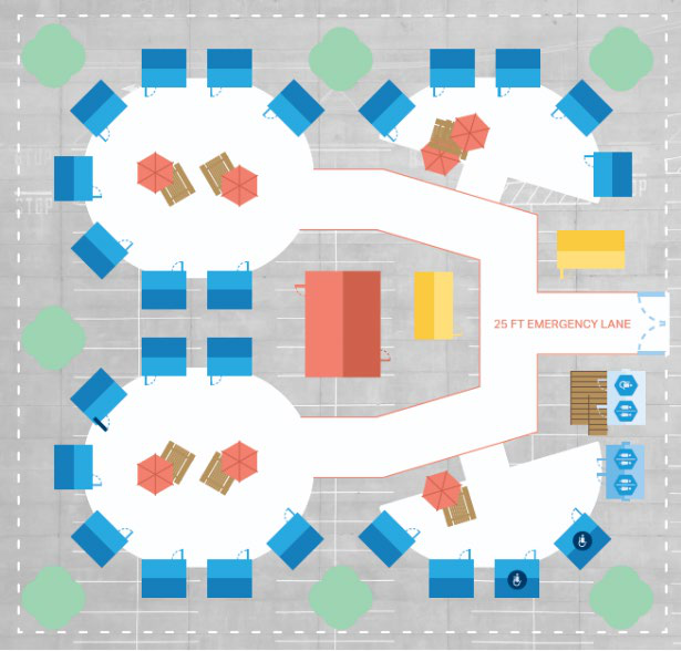 Concept layout for a 25-unit tiny house village